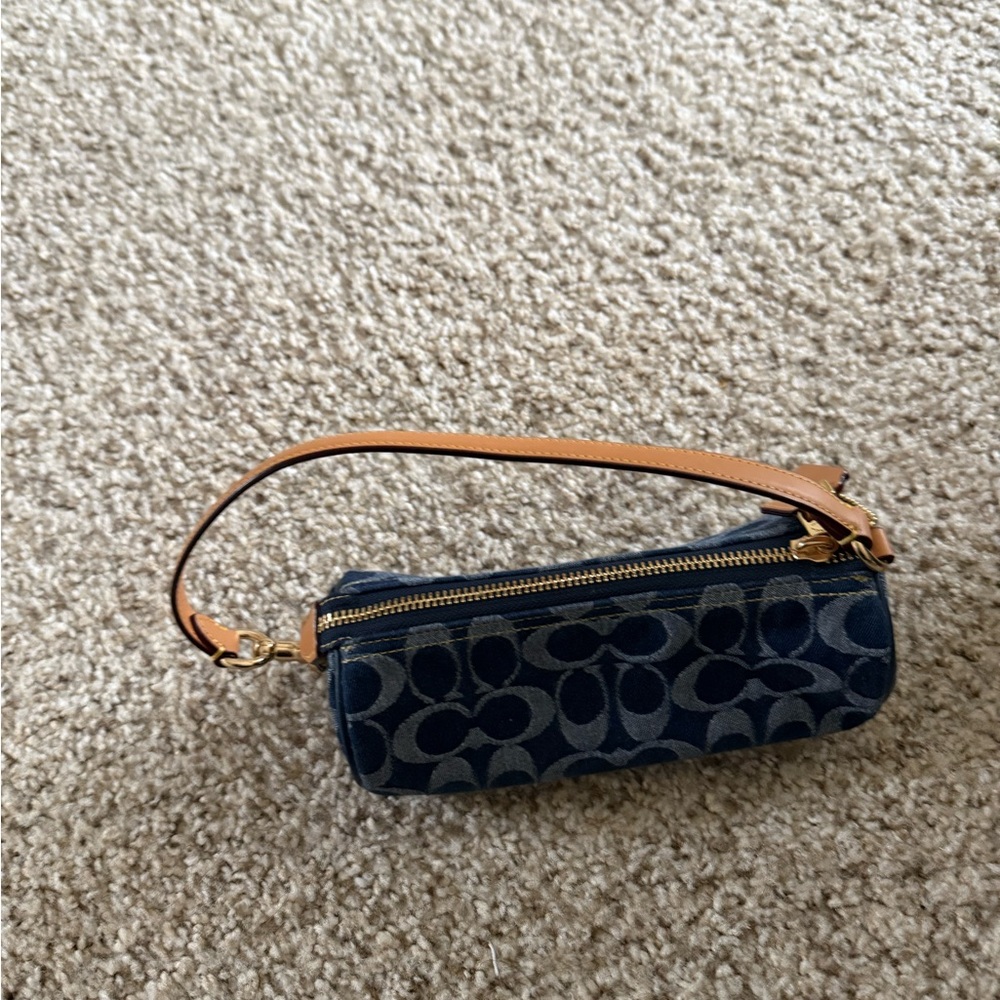Coach Blue Monogram Wristlet - Picture 2 of 7